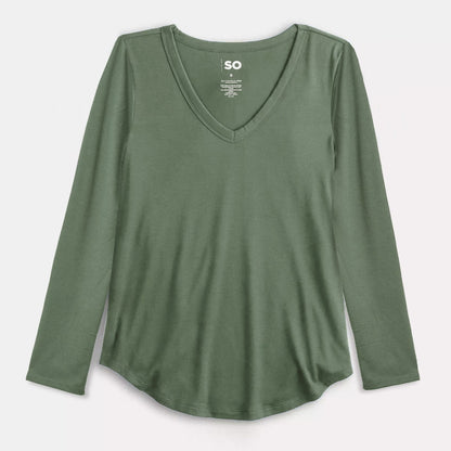 Blusa lady manga larga cuello V