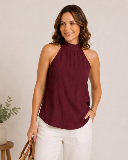 Blusa Fashion Chic de Lino fino