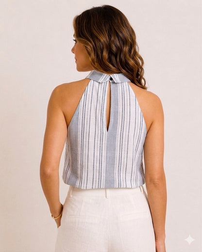 Blusa Fashion Chic de Lino fino