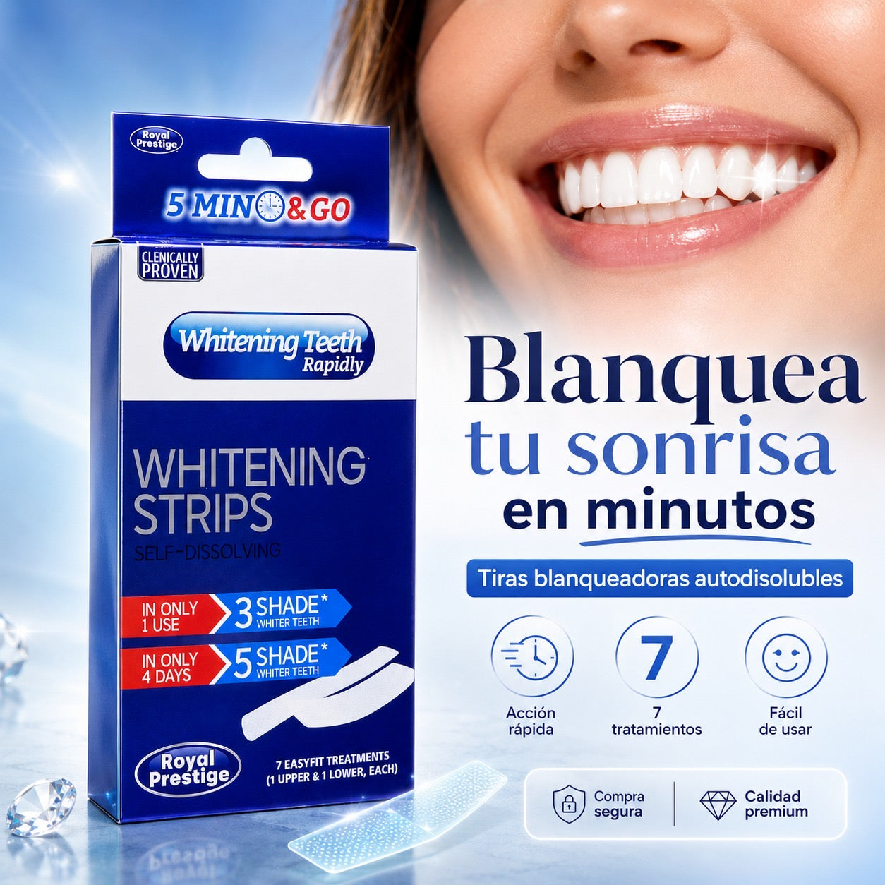 Tiras Blanqueadoras Dentales Royal Prest