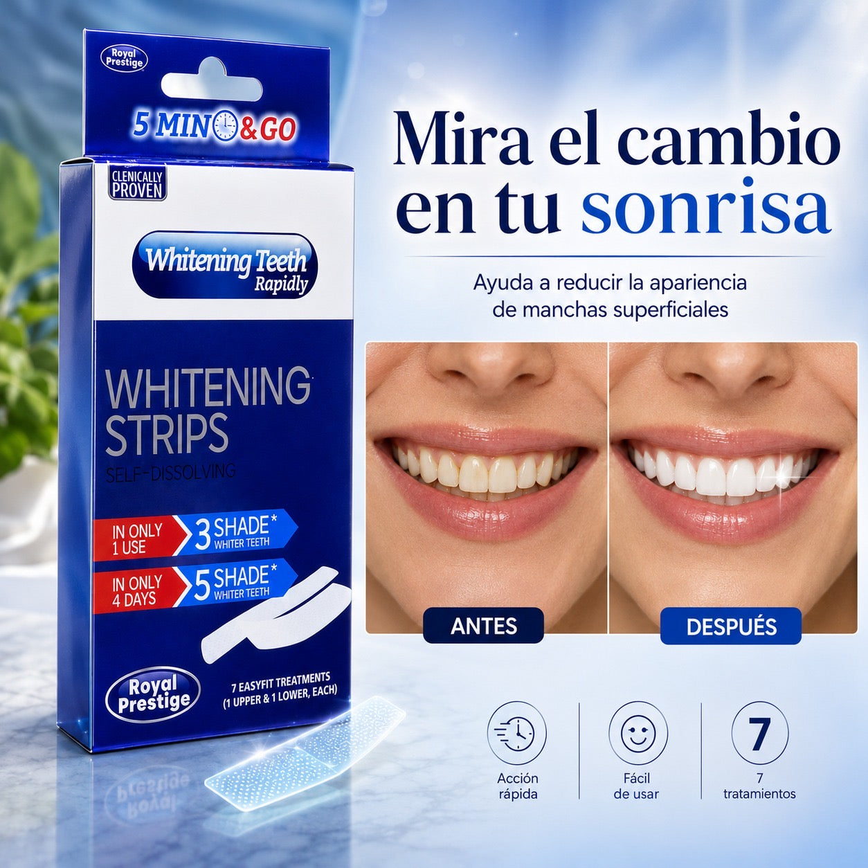 Tiras Blanqueadoras Dentales Royal Prest